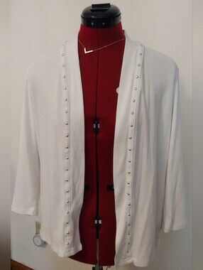 White Open Front Cardigan
